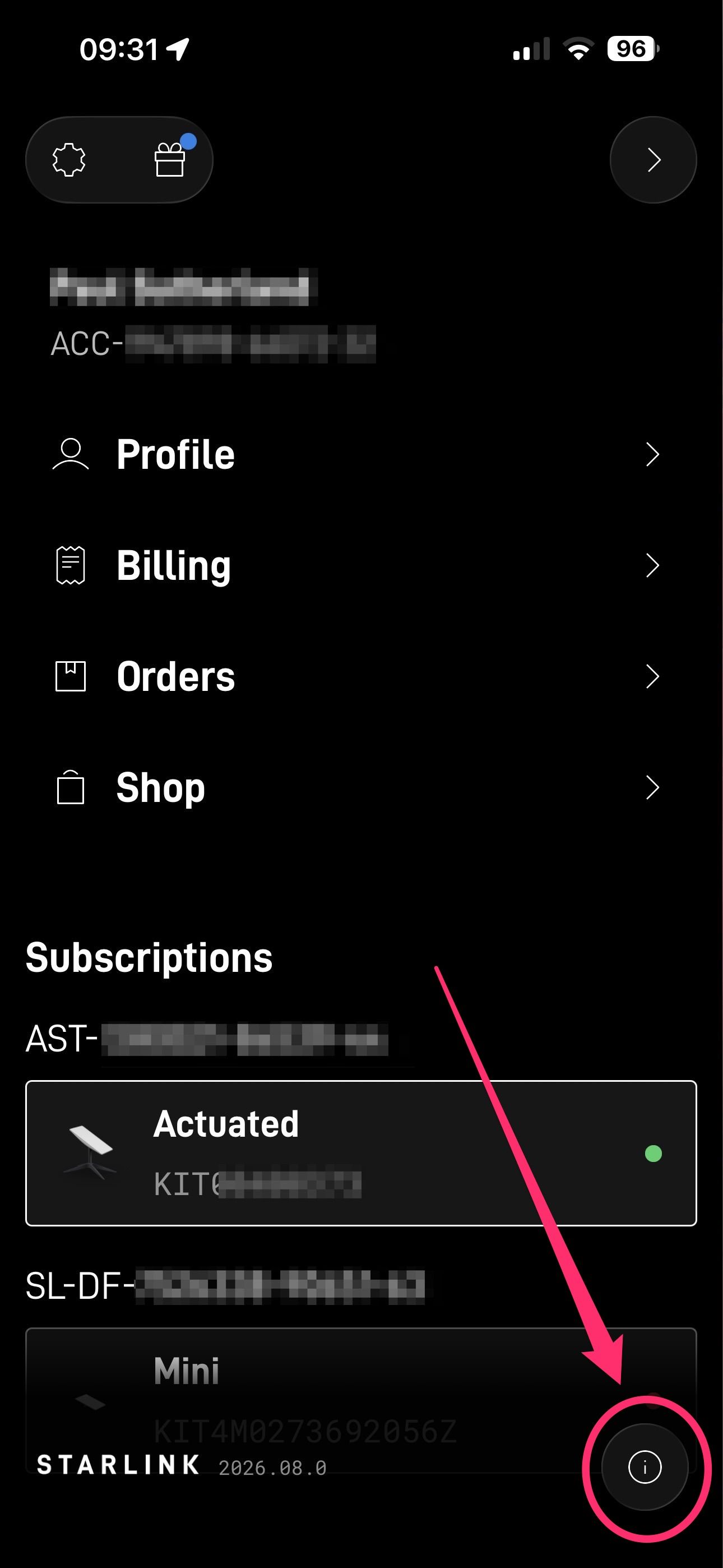 Step 2: Tap the info button