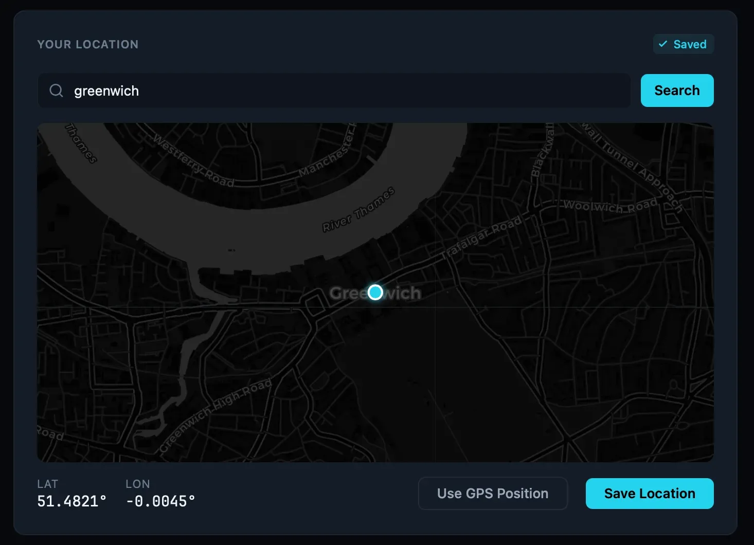 Set your terminal location manually